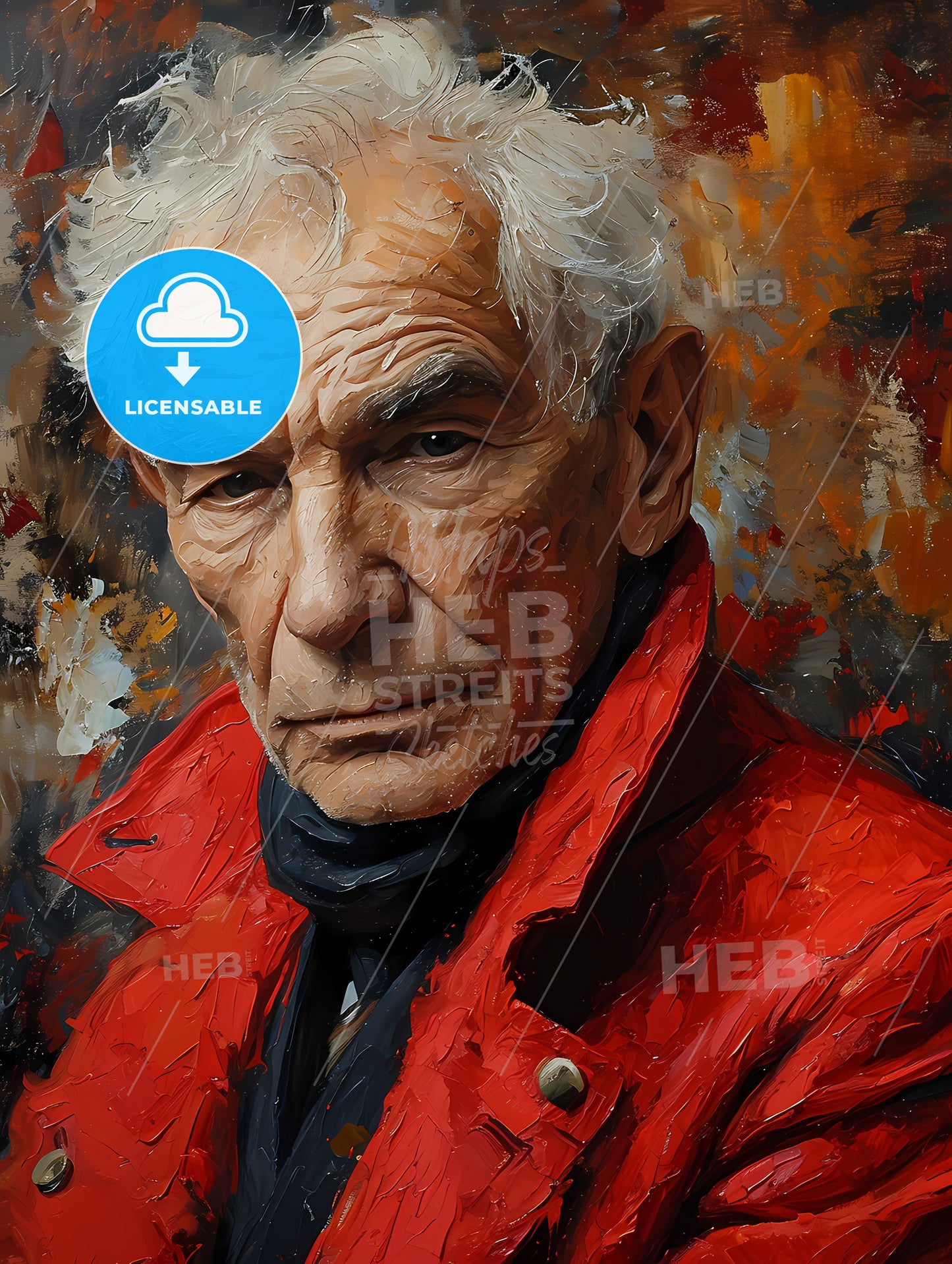 Auric Goldfinger Portrait, A Man In A Red Coat