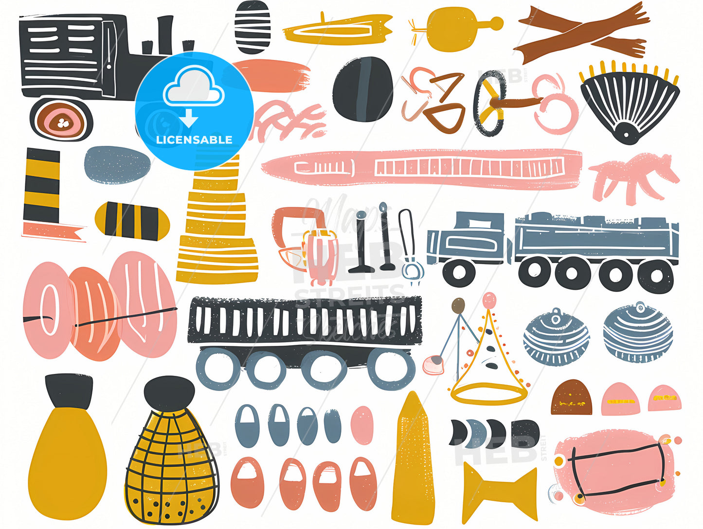 Toys Childrens Picture Books, A Collection Of Different Objects