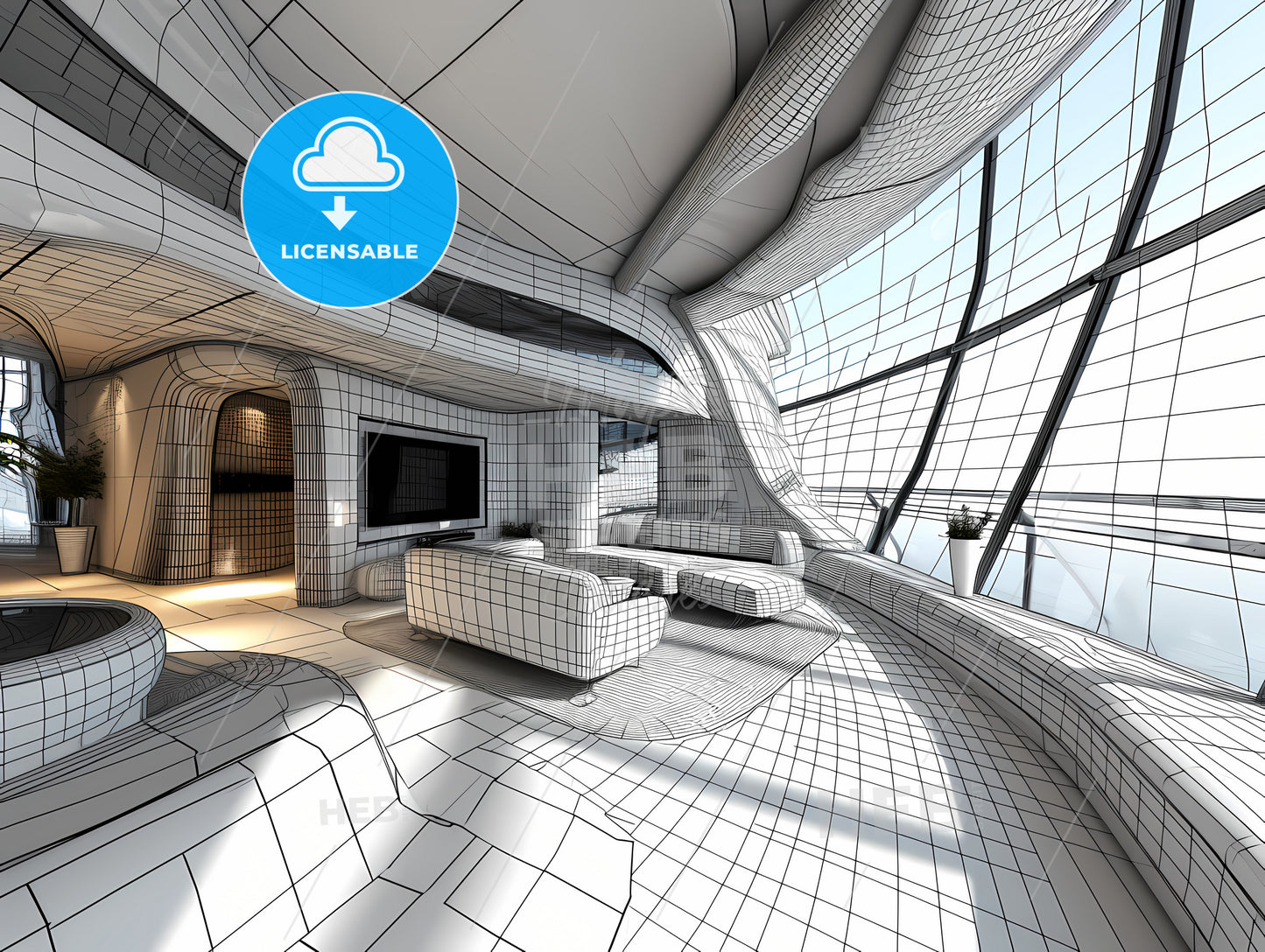 A Cozy Living Room With A Fireplace, A Room With A Large Window