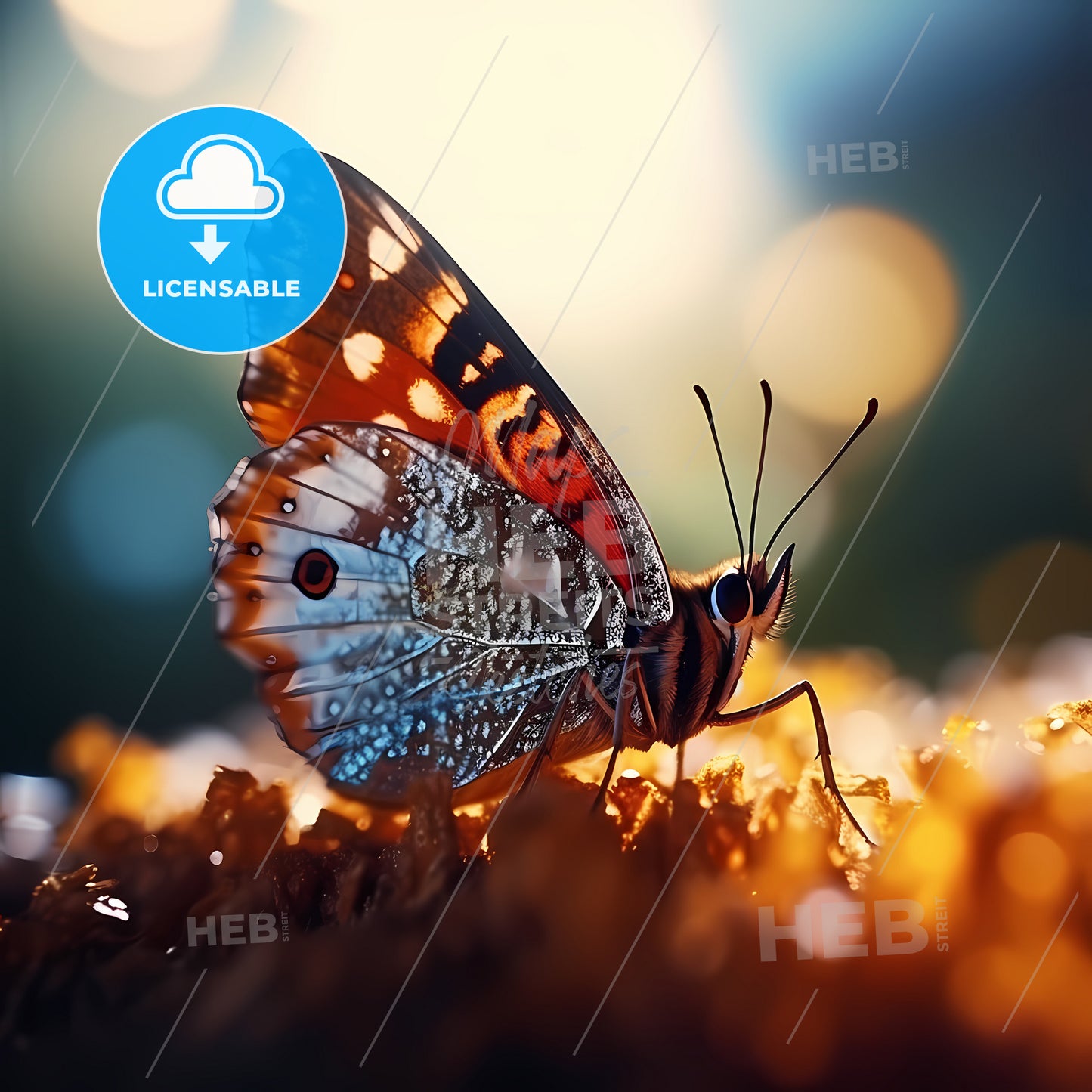 Macro Real Sun Butterflies Head, A Butterfly Standing On The Ground