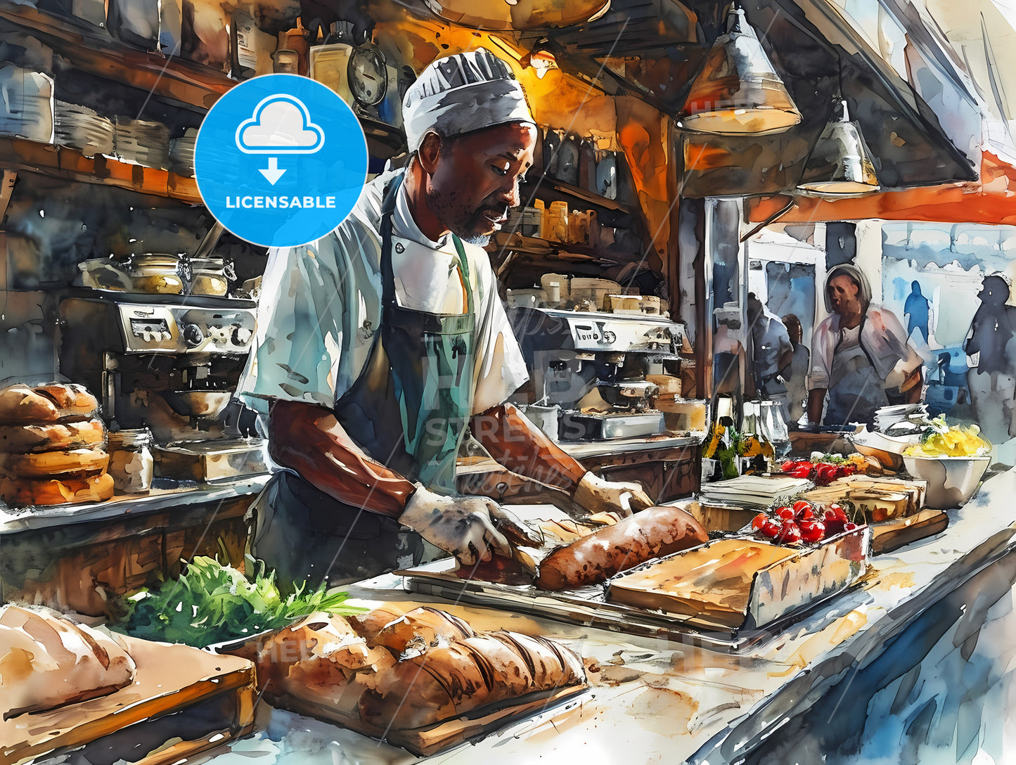 Man Baking, A Man In A Kitchen