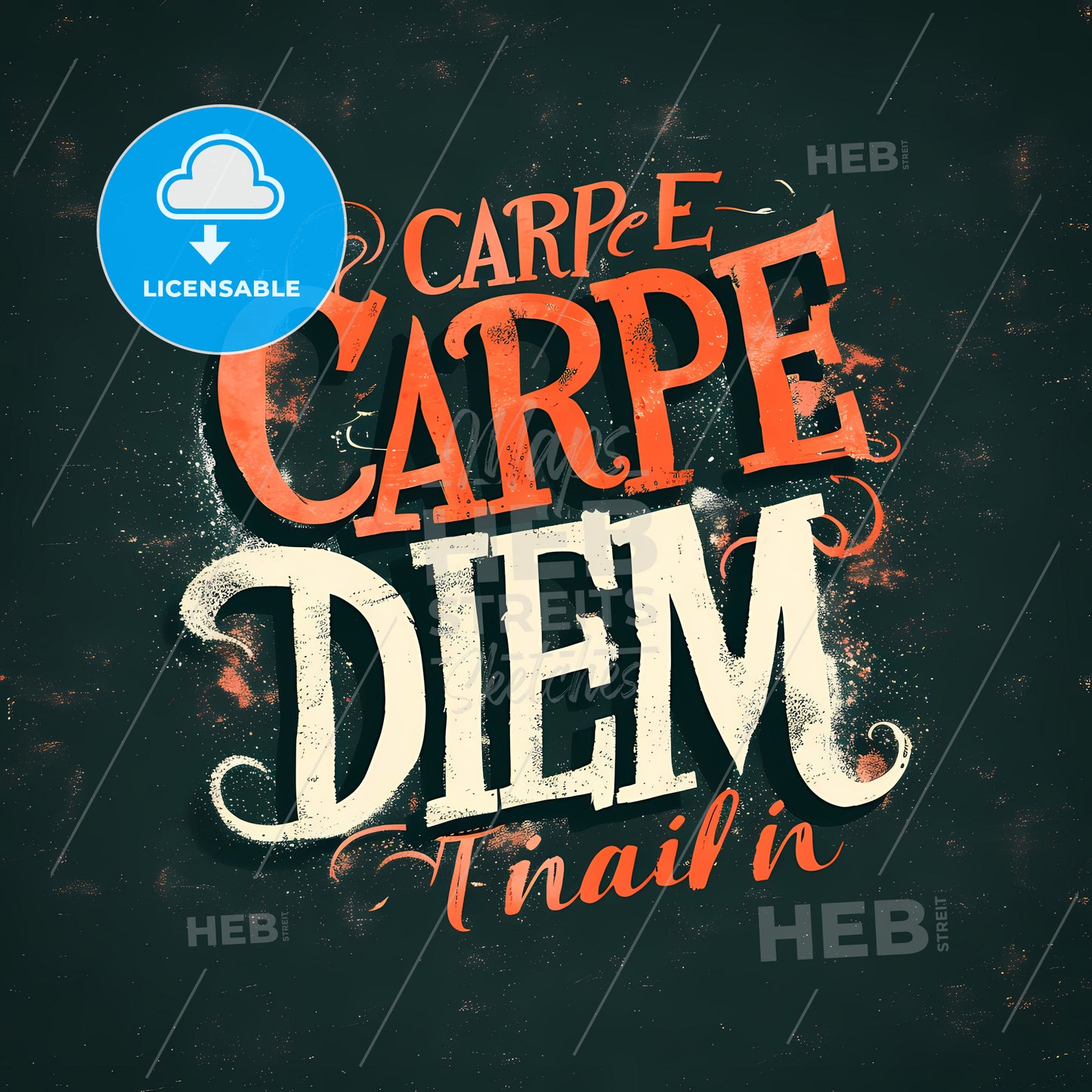 Carpe Diem, A Black And White Text On A Black Background