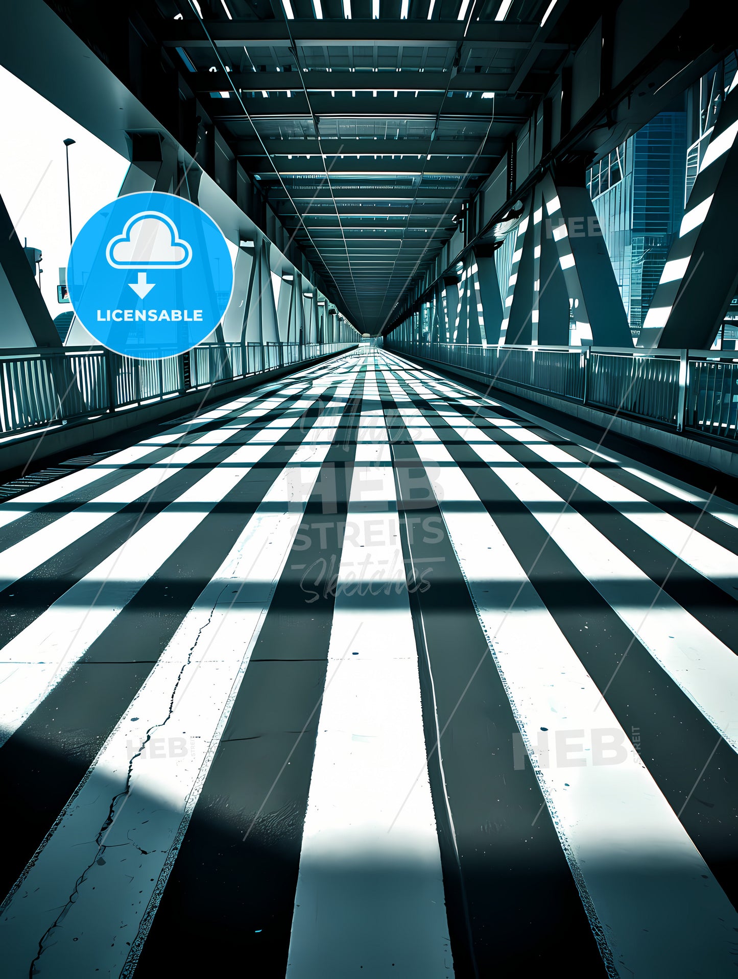 Tunnel Shadows, A Black And White Striped Walkway