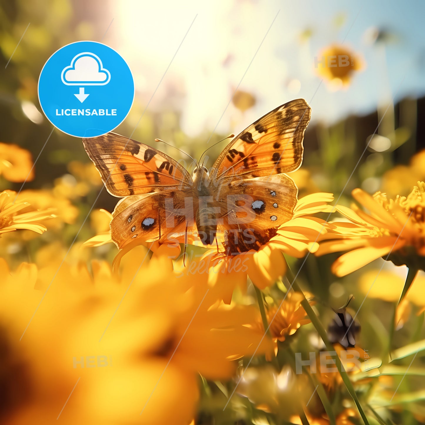 Macro Real Sun Butterflies Head, A Butterfly On A Flower
