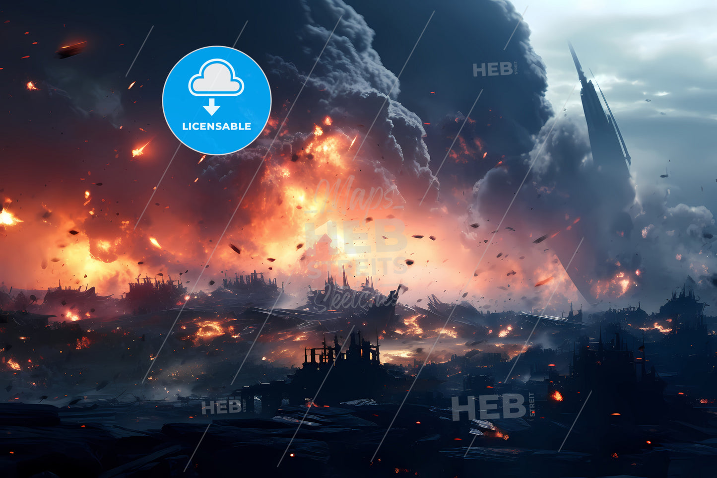 Space Scenes Wallpapers Wallpaper Backgrounds, A Large Explosion In A City