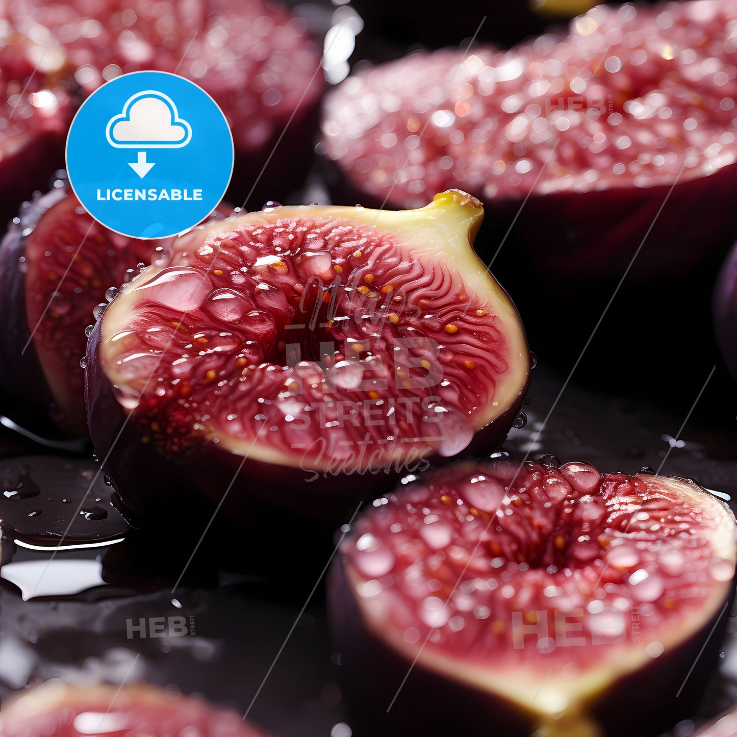 Fresh Fig Seamless Background, A Close Up Of A Fig