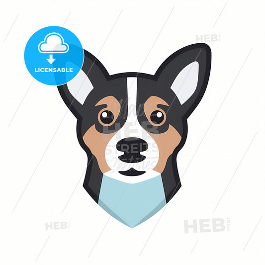 A Dog Simple Icon, A Dog With A Blue Bandana