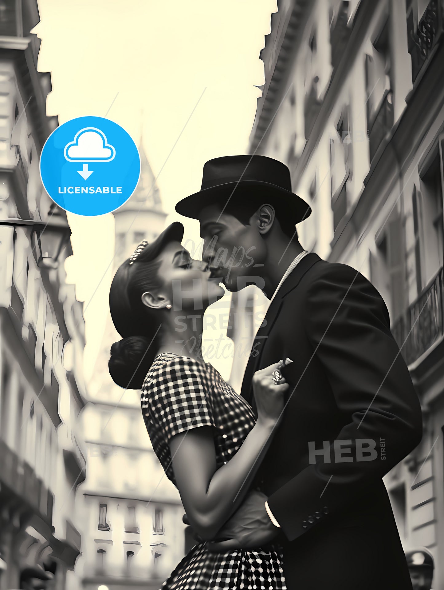 If Picasso Was A Photographer, A Man And Woman Kissing In A Street