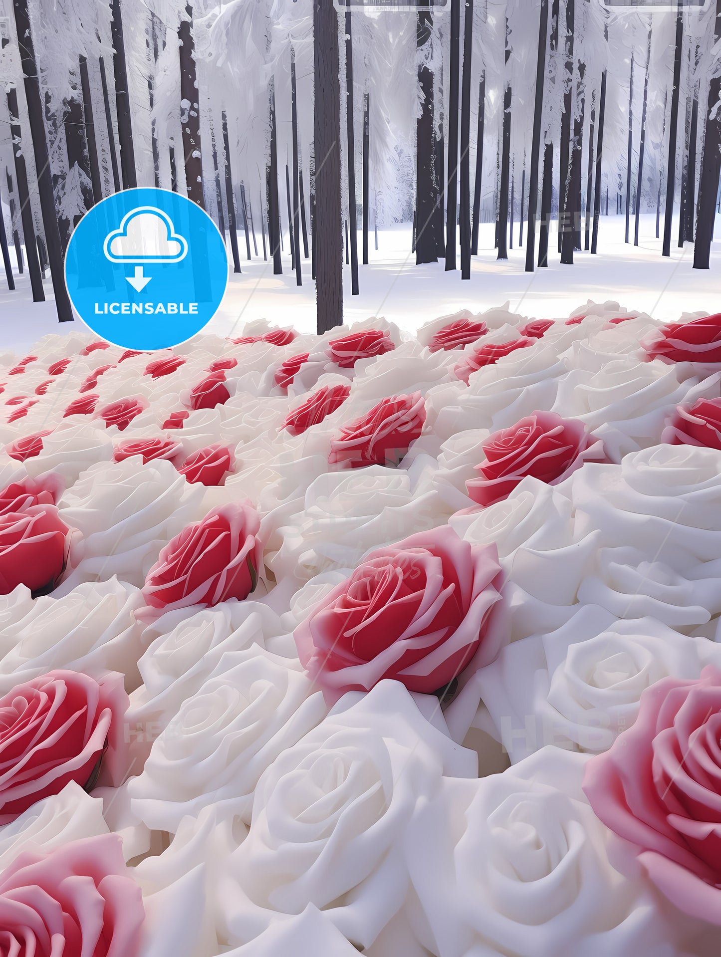 Photos Of 1000 Roses After Heavy Snow, A Group Of Roses In A Snowy Forest