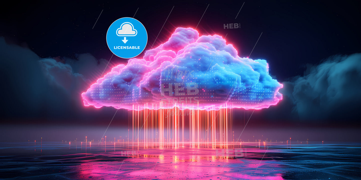 Abstract Minimalist Background - A Cloud With Glowing Lights