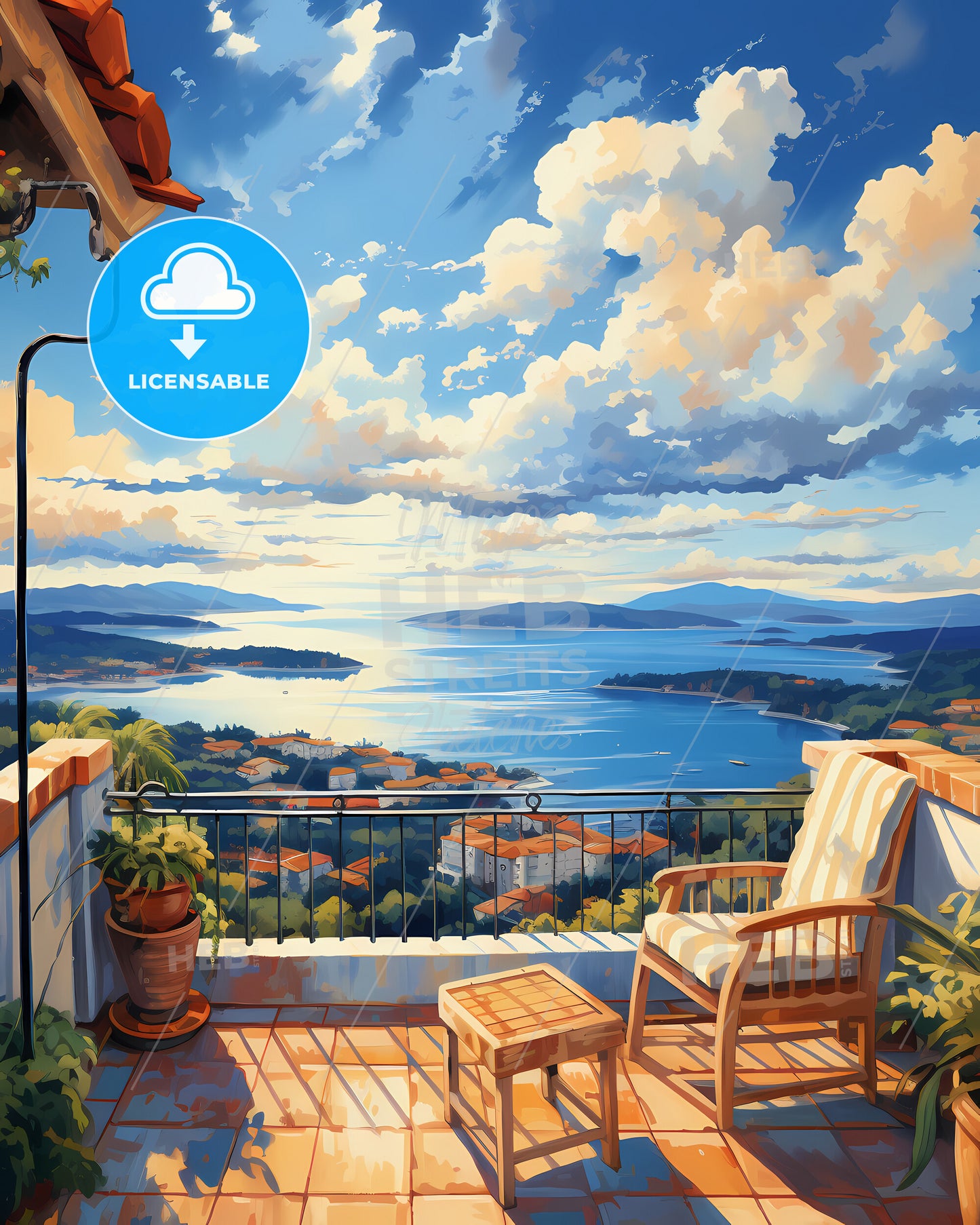 On The Roof Of Boracay, Philippines - A Chair On A Balcony Overlooking A Body Of Water