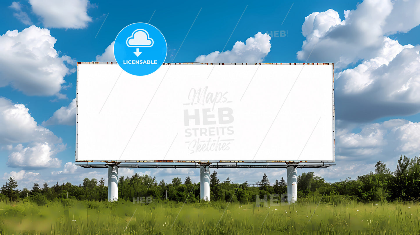 Advertising Billboard, Road - A Billboard In A Field Of Grass