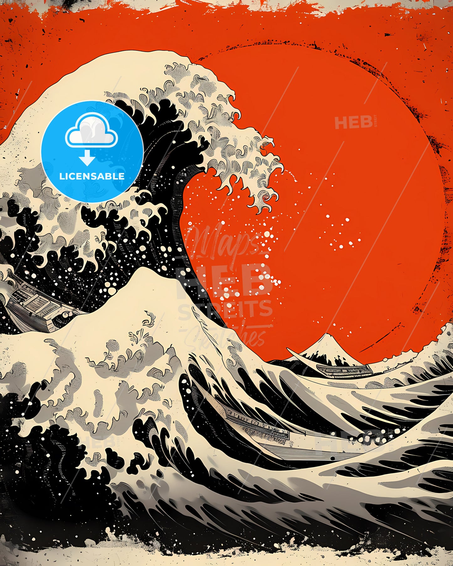 Abstract Orange And Red Wave - A Large Wave Of Water