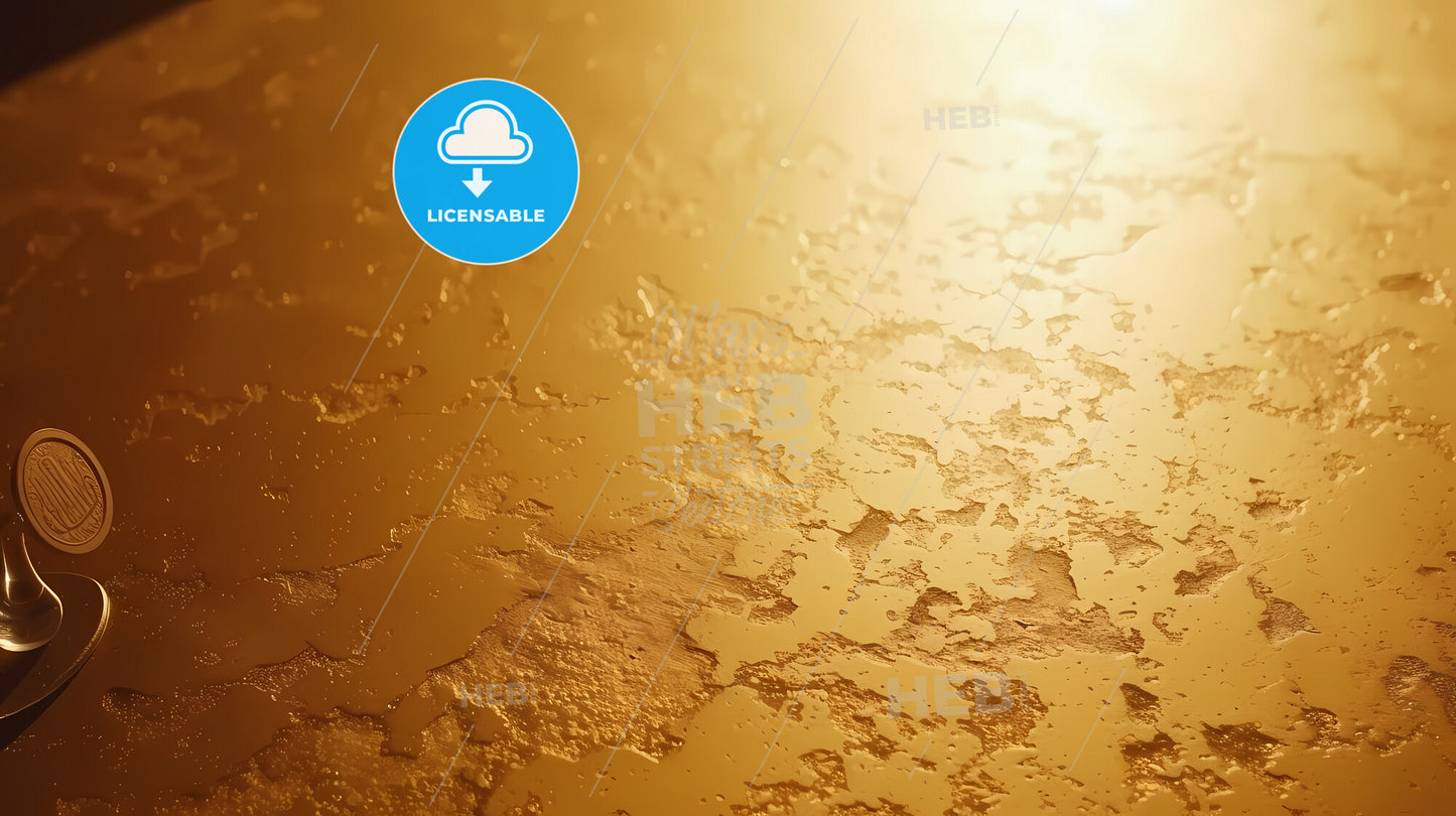 Background, Using One Color In Golden, And Using One Texture Of Marble - A Close Up Of A Surface