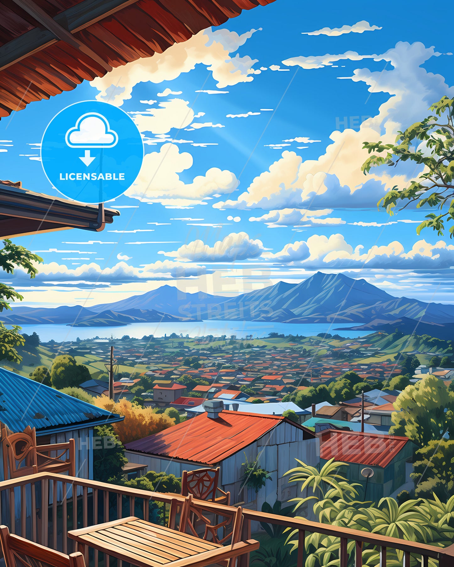 On The Roof Of Fiji, Republic Of Fiji - A View Of A Town From A Balcony