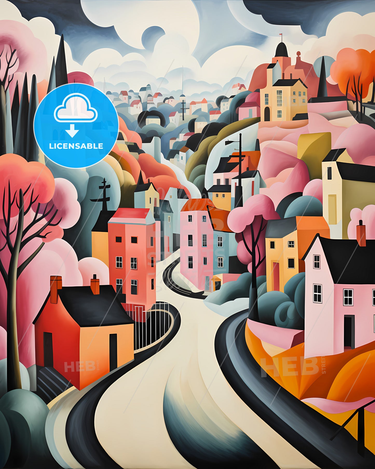 Fredrikstad, Norway - A Painting Of A Town