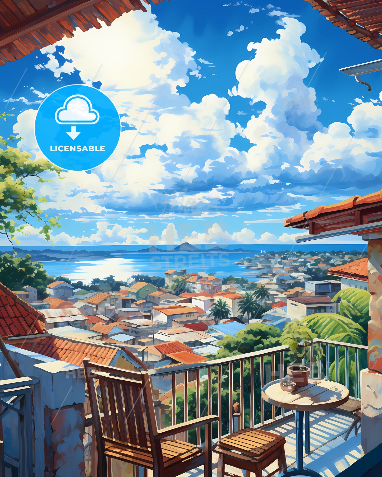 On The Roof Of Boracay, Philippines - A View Of A City From A Balcony Overlooking A Body Of Water