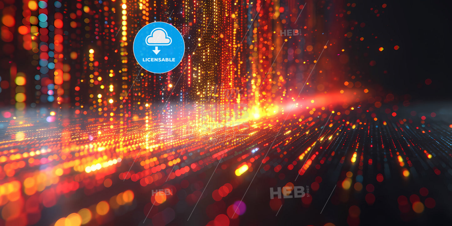 Abstract Background With Colorful Motion Lines And Bokeh Lights, Digital Wallpaper - A Colorful Lights In A Dark Room