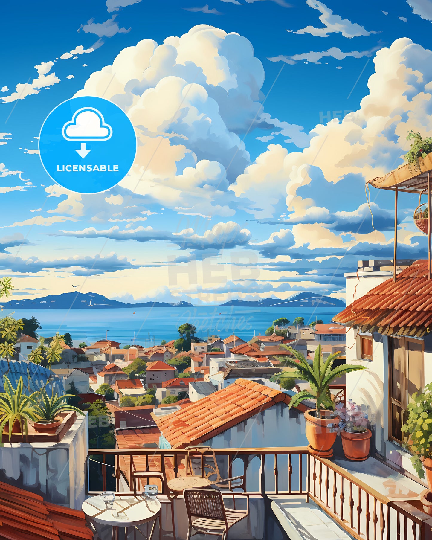 On The Roof Of Boracay, Philippines - A Balcony Overlooking A City