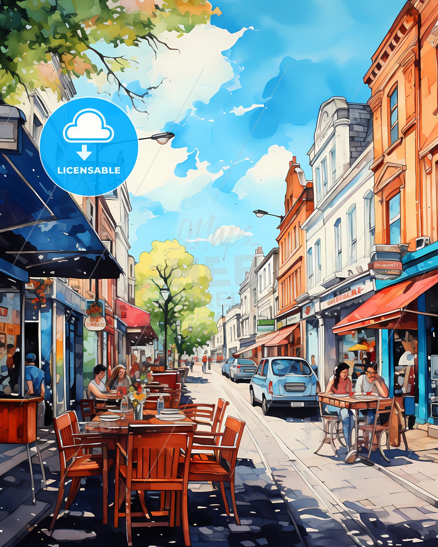 Limerick, Ireland - A Street With Tables And Chairs On It