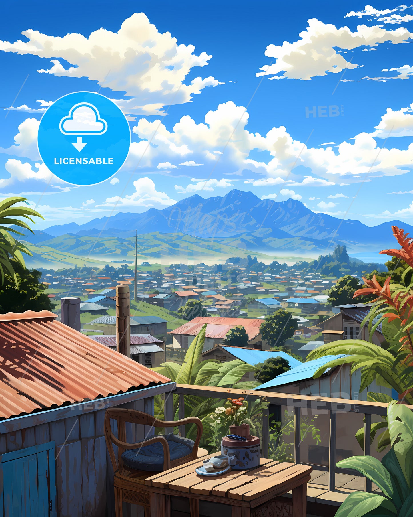 On The Roof Of Fiji, Republic Of Fiji - A View Of A Town From A Balcony