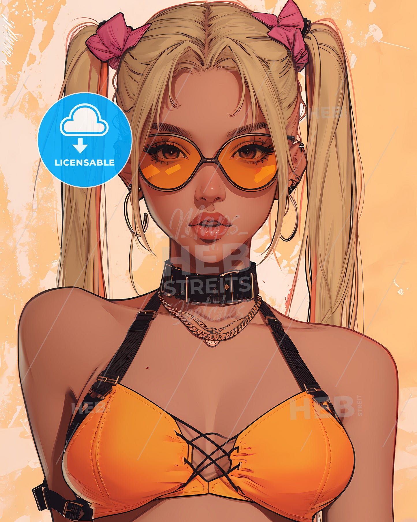Flyer Design, Modern, Artistic - A Cartoon Of A Woman Wearing Sunglasses