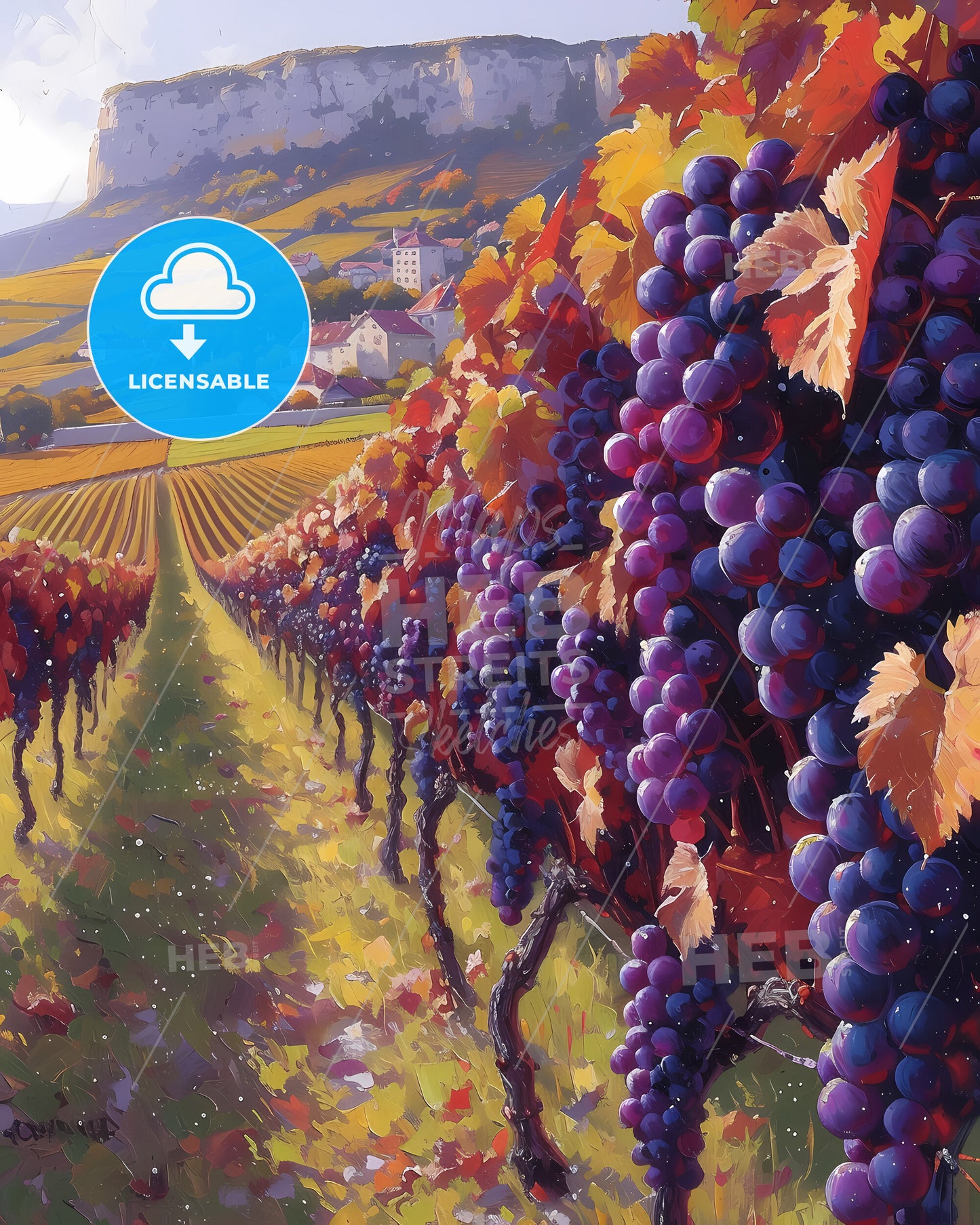 Jura, France - A Vineyard With Grapes On The Vine