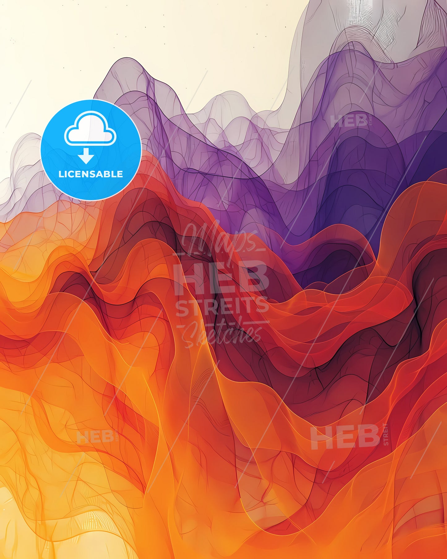 Abstract Orange And Red Wave - A Colorful Wavy Lines On A White Background