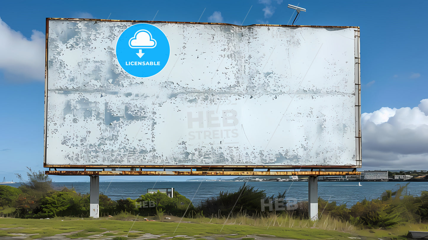 Advertising Billboard, Road - A Large White Billboard On A Stand