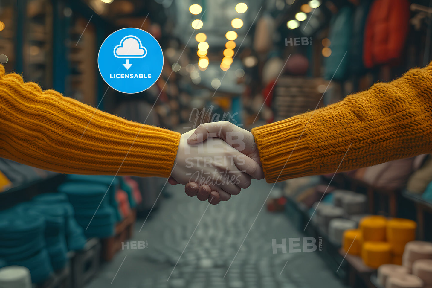 Close Up Of A Hand Shake Between Seller And Customer In Handicraft Workshop - A Hands Shaking In A Store