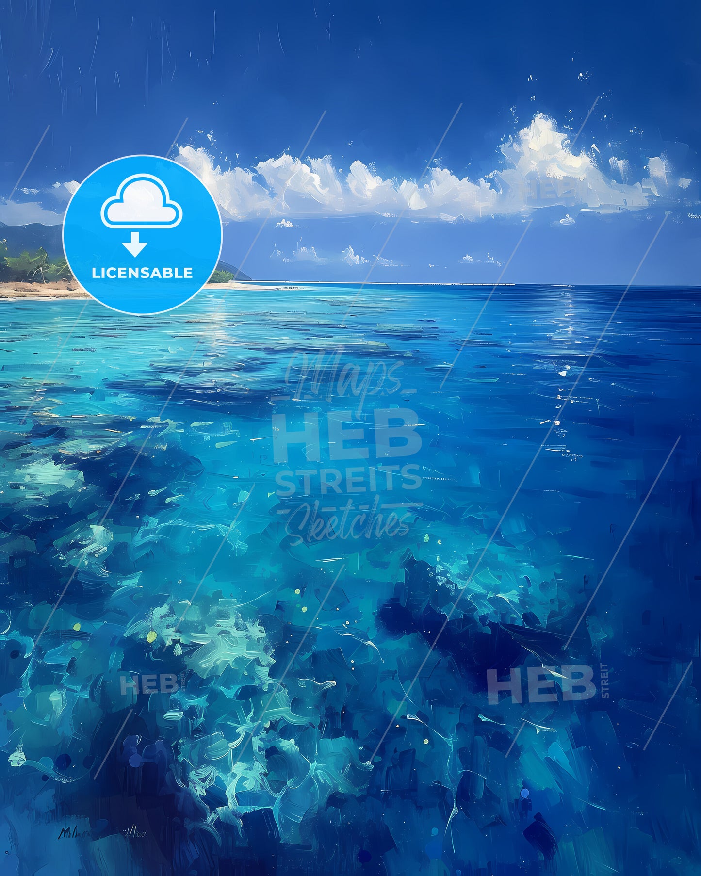 Mnemba Island, Tanzania - A Blue Ocean With Trees And A Blue Sky