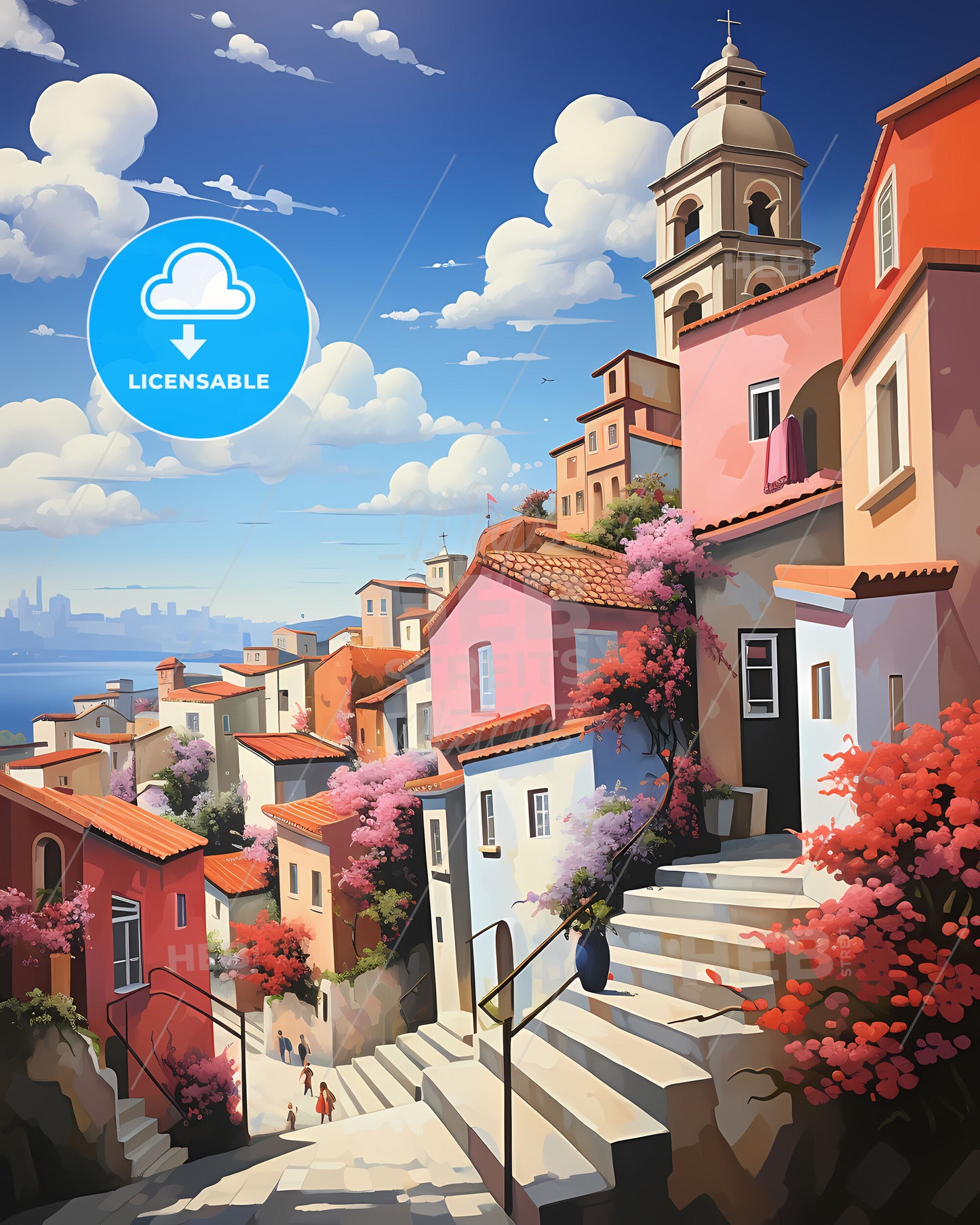 Vila Nova De Gaia, Portugal - A Colorful Buildings On A Hill