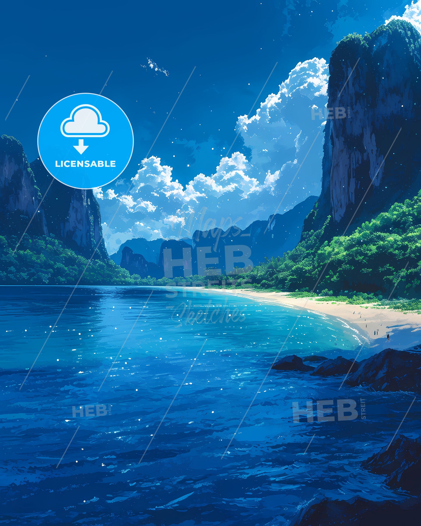 Railay Beach - A Beach With Trees And Mountains