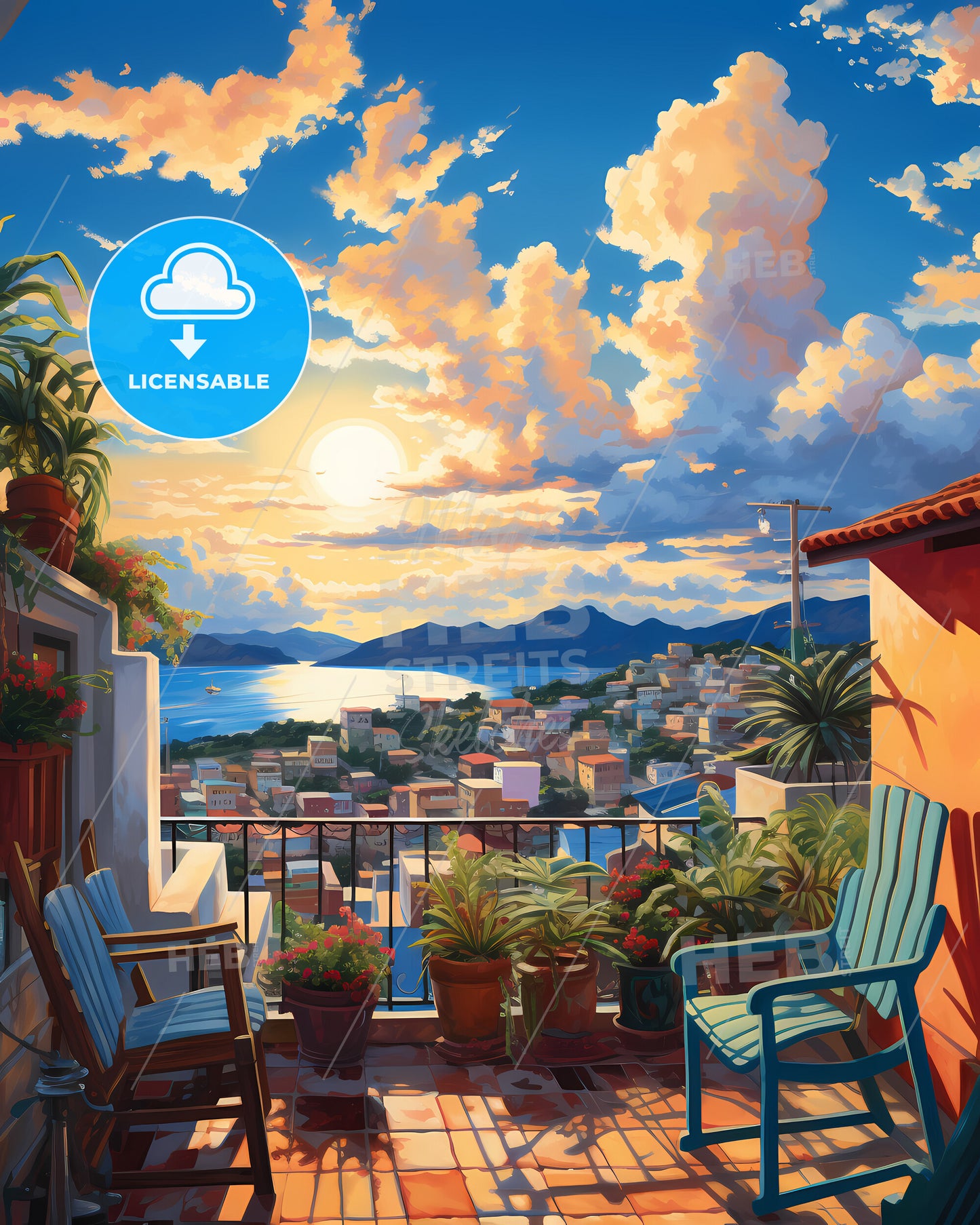 On The Roof Of Saint Lucia, Saint Lucia - A Balcony With Chairs And Plants On It