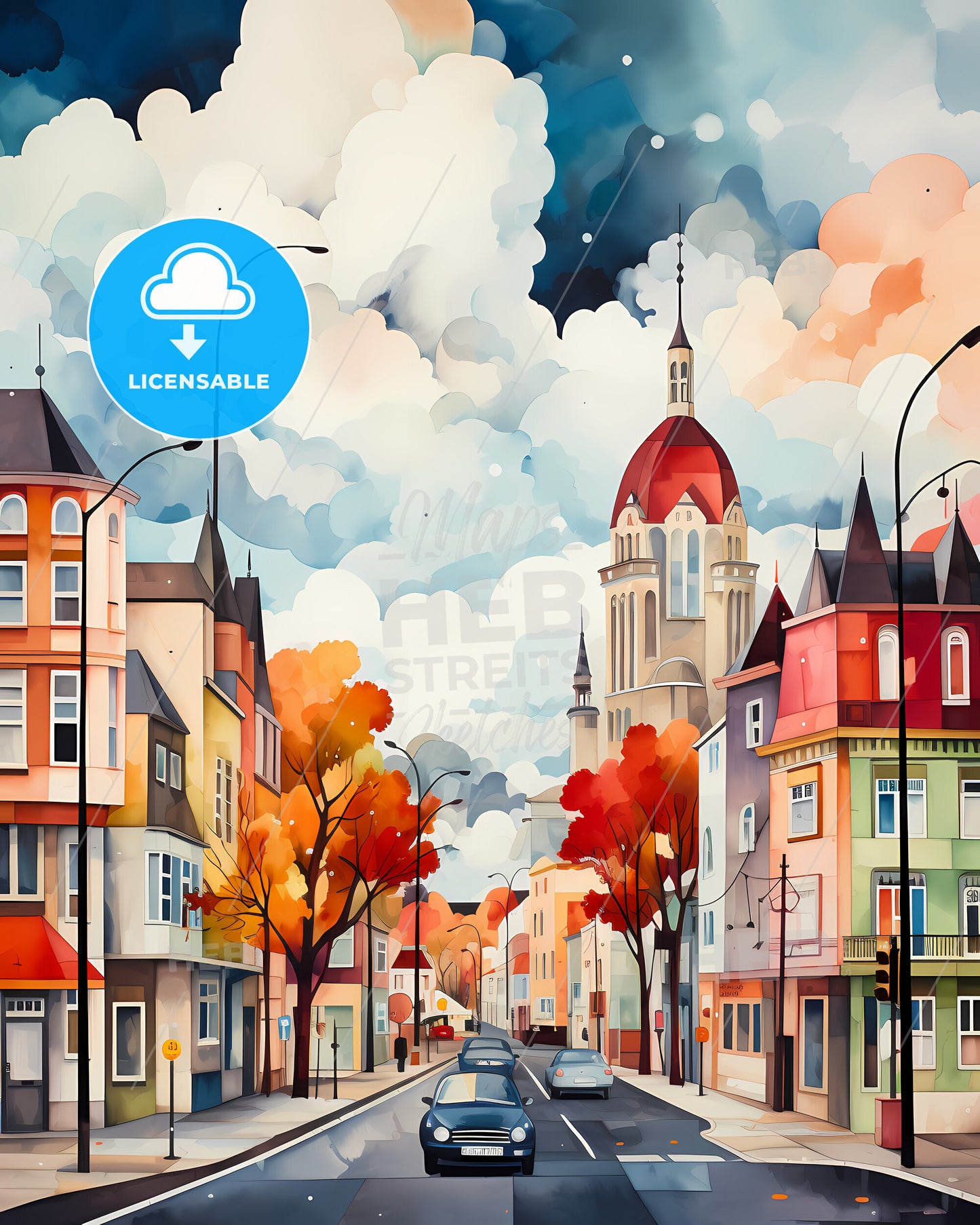 Almere, Netherlands - A Street With Cars And Buildings