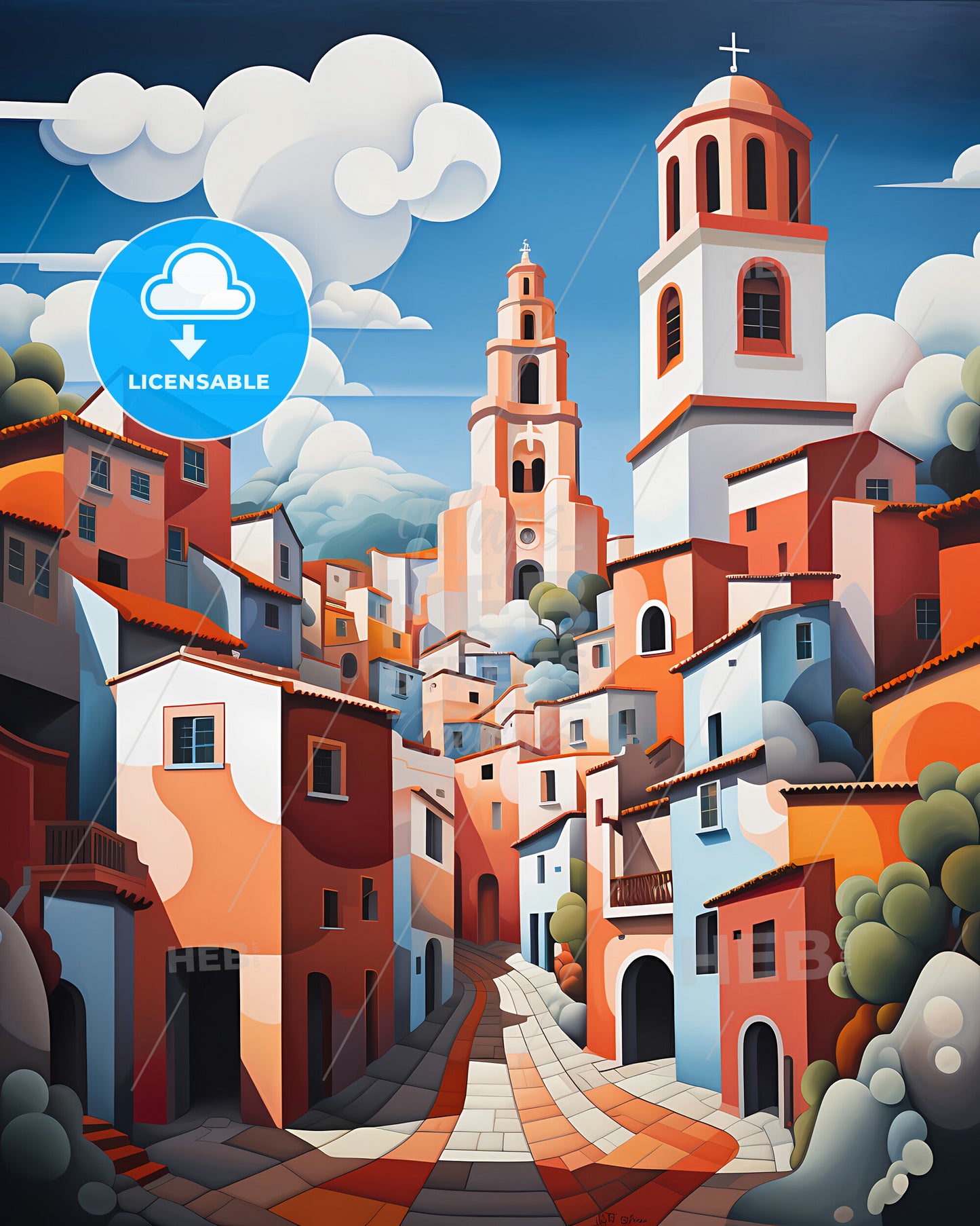 Vila Nova De Gaia, Portugal - A Colorful City With A Stone Path And A Tower