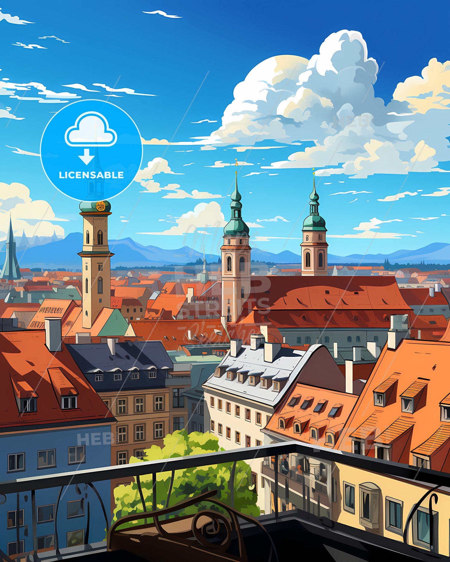 On The Roofs Of Munich - A Rooftops Of A City