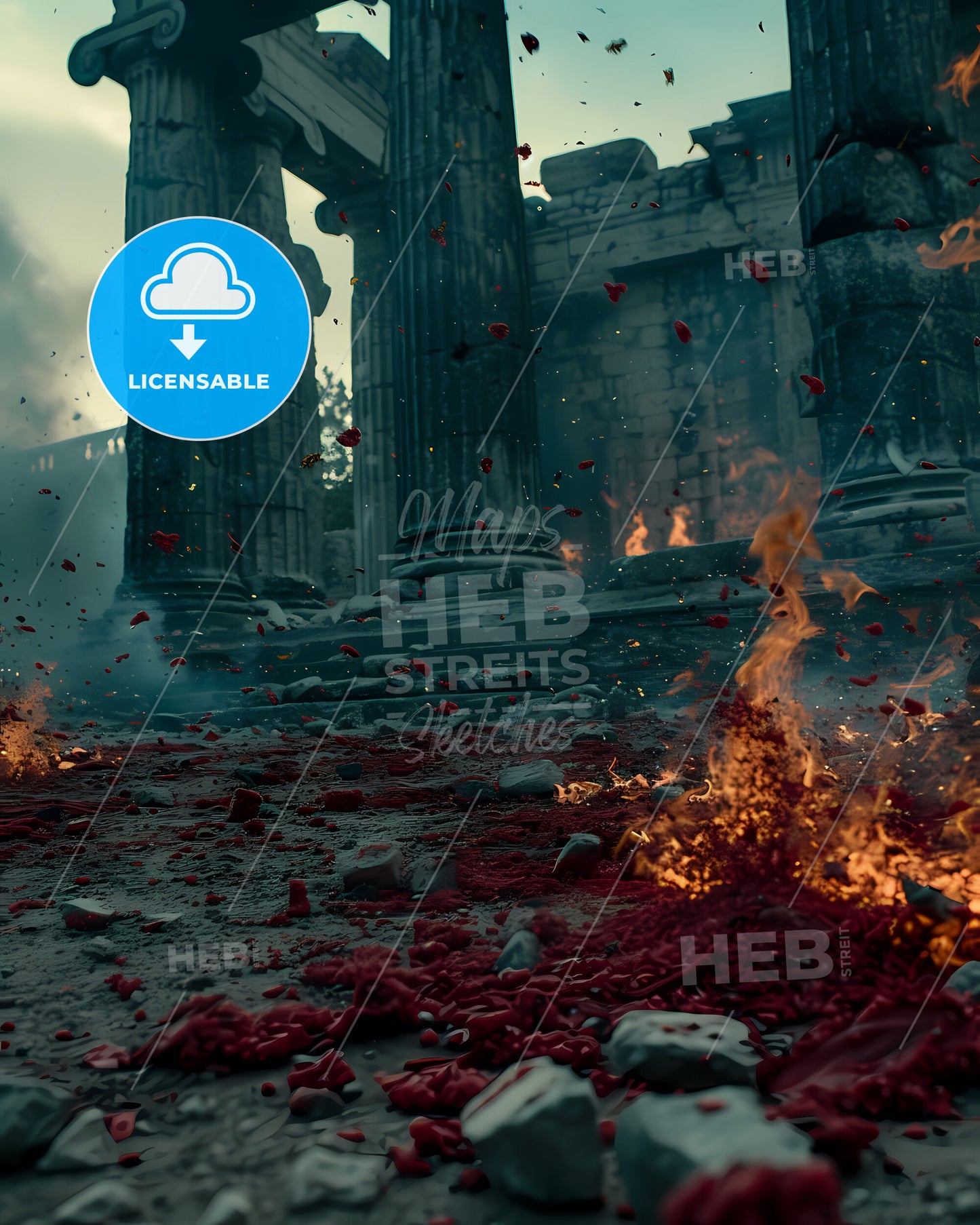 Heroes Of The Christian Faith, Martyrs Who Gave Their Lives - A Fire In Front Of A Building