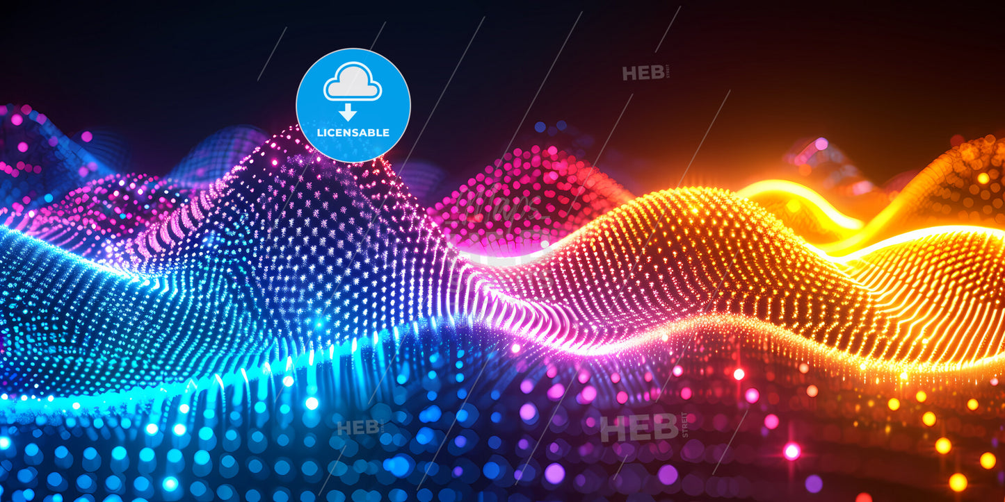 Abstract Neon Background With Glowing Wavy Lines And Colorful Bokeh Lights - A Colorful Lights On A Surface