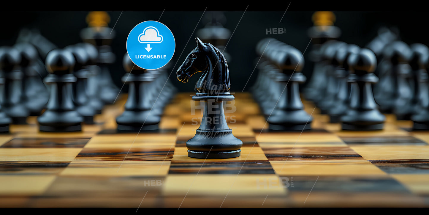 Chess Game Aggressive Move, Black Horse Breakthrough, Knight Chess Piece Attacks - A Chess Board With A Chess Piece