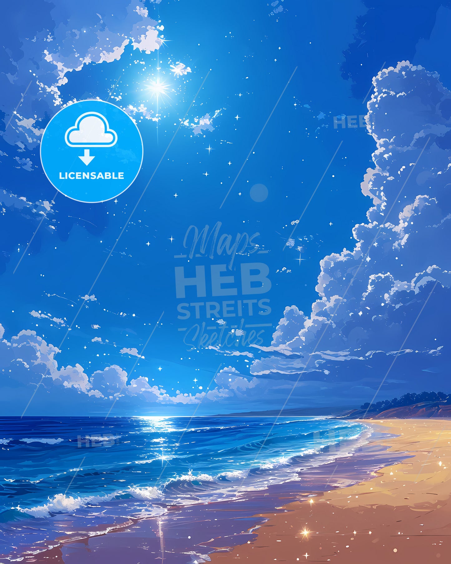 Kuta Beach Beach, Indonesia - A Beach With A Sandy Beach And A Blue Sky With Clouds