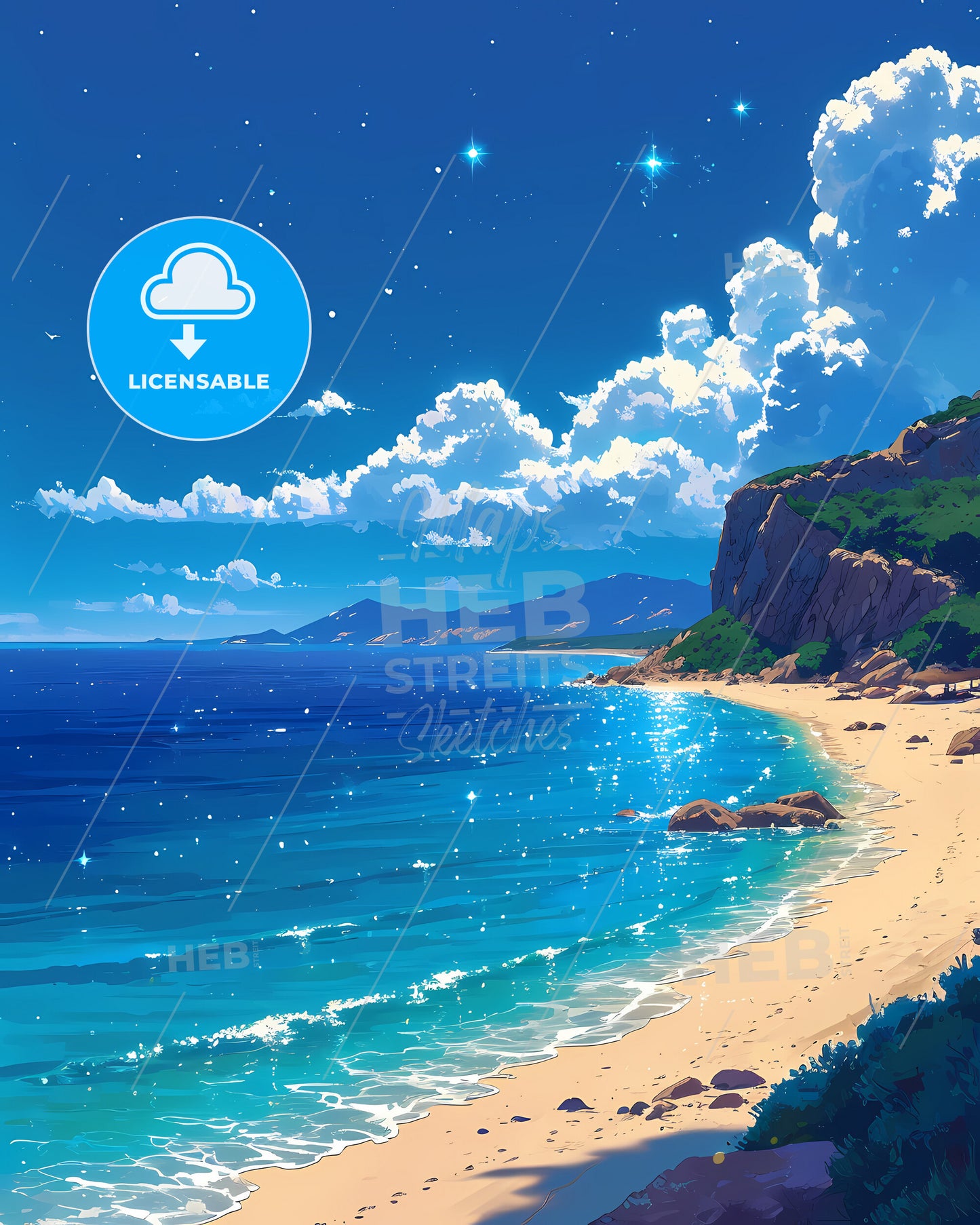 Paradise Beach (Mykonos), Greece - A Beach With Rocks And Water