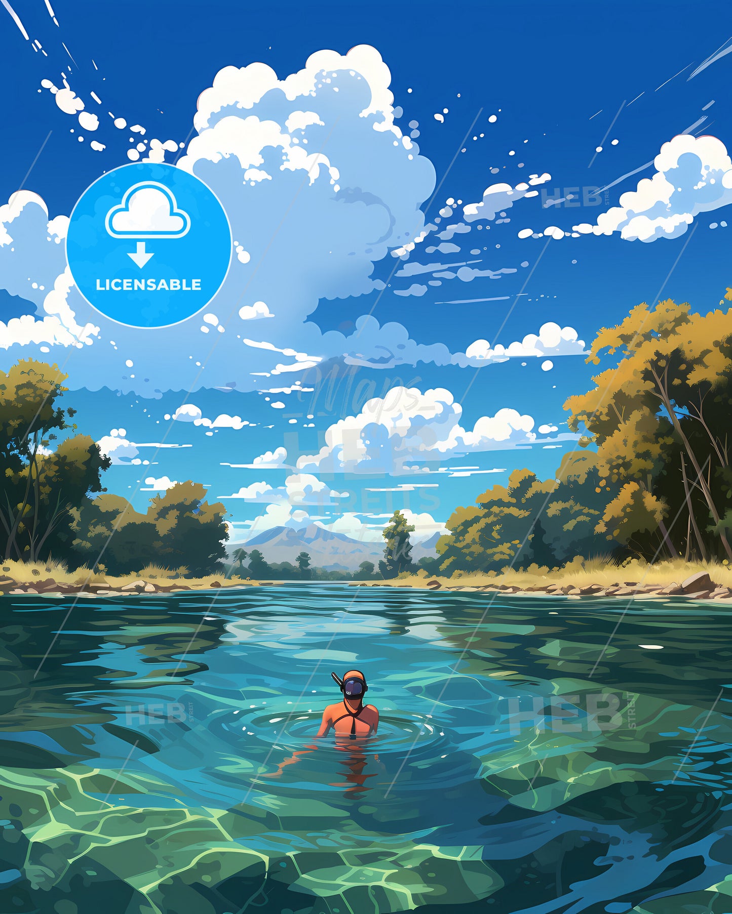 Gili Islands, Indonesia - A Person Swimming In A Body Of Water