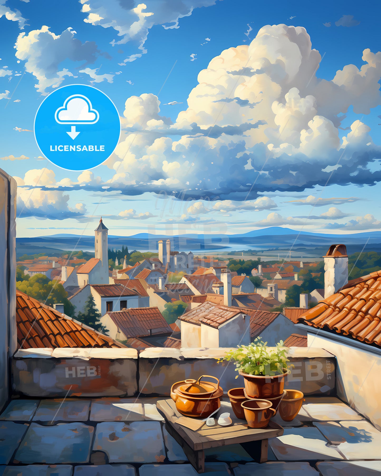 On The Roofs Of Weimar - A Rooftop View Of A Town