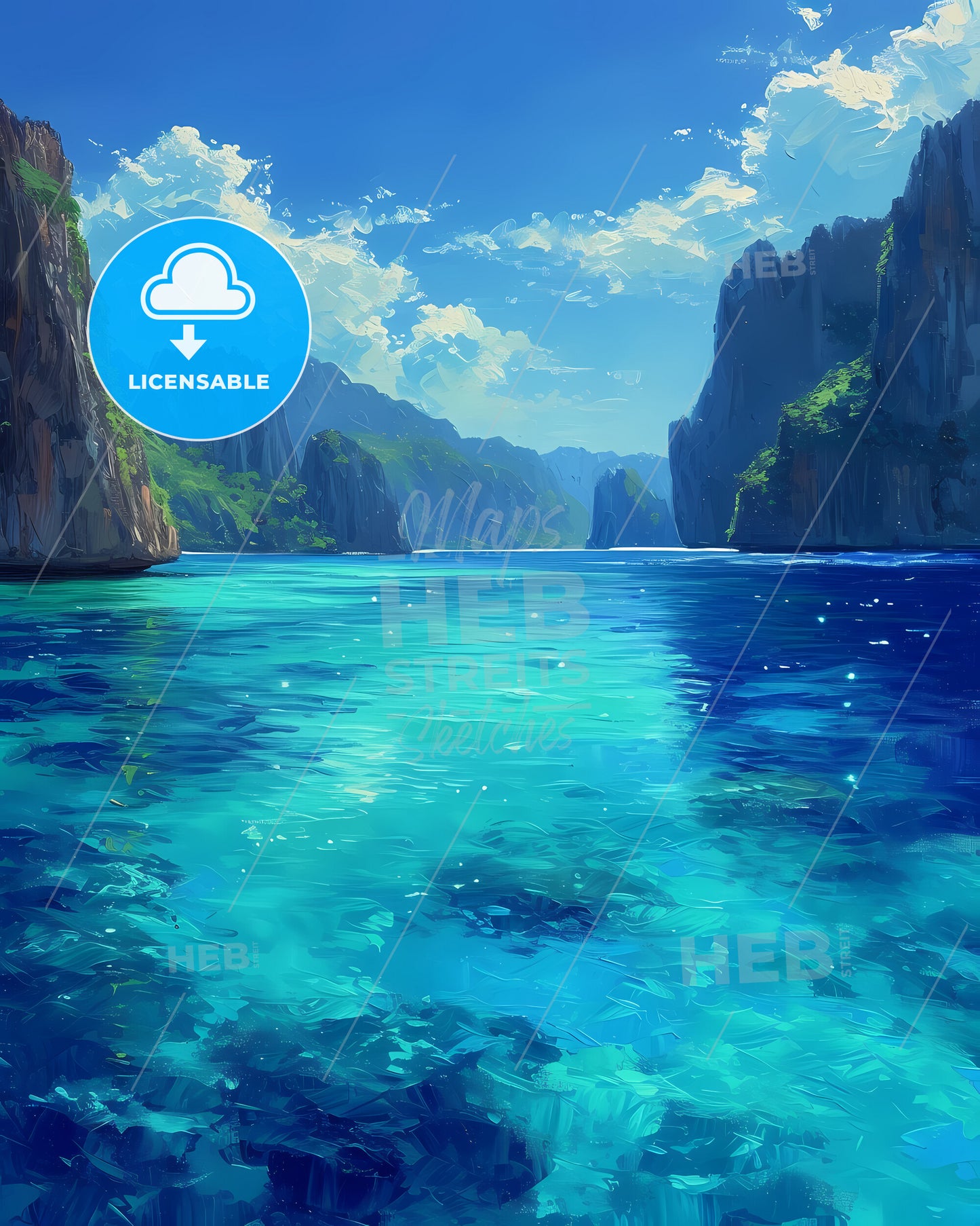 Palawan Lagoons, Philippines - A Blue Water With Rocky Mountains And Blue Sky