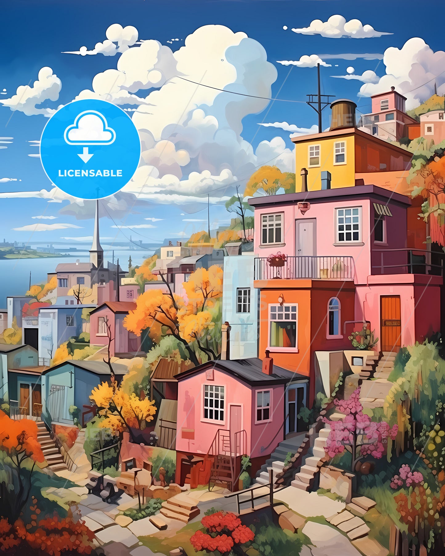 Odessa, Ukraine - A Colorful Houses On A Hill