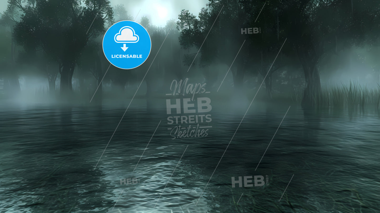 Abstract Background, Grass And Wood Grain Texture - A Body Of Water With Trees And Grass