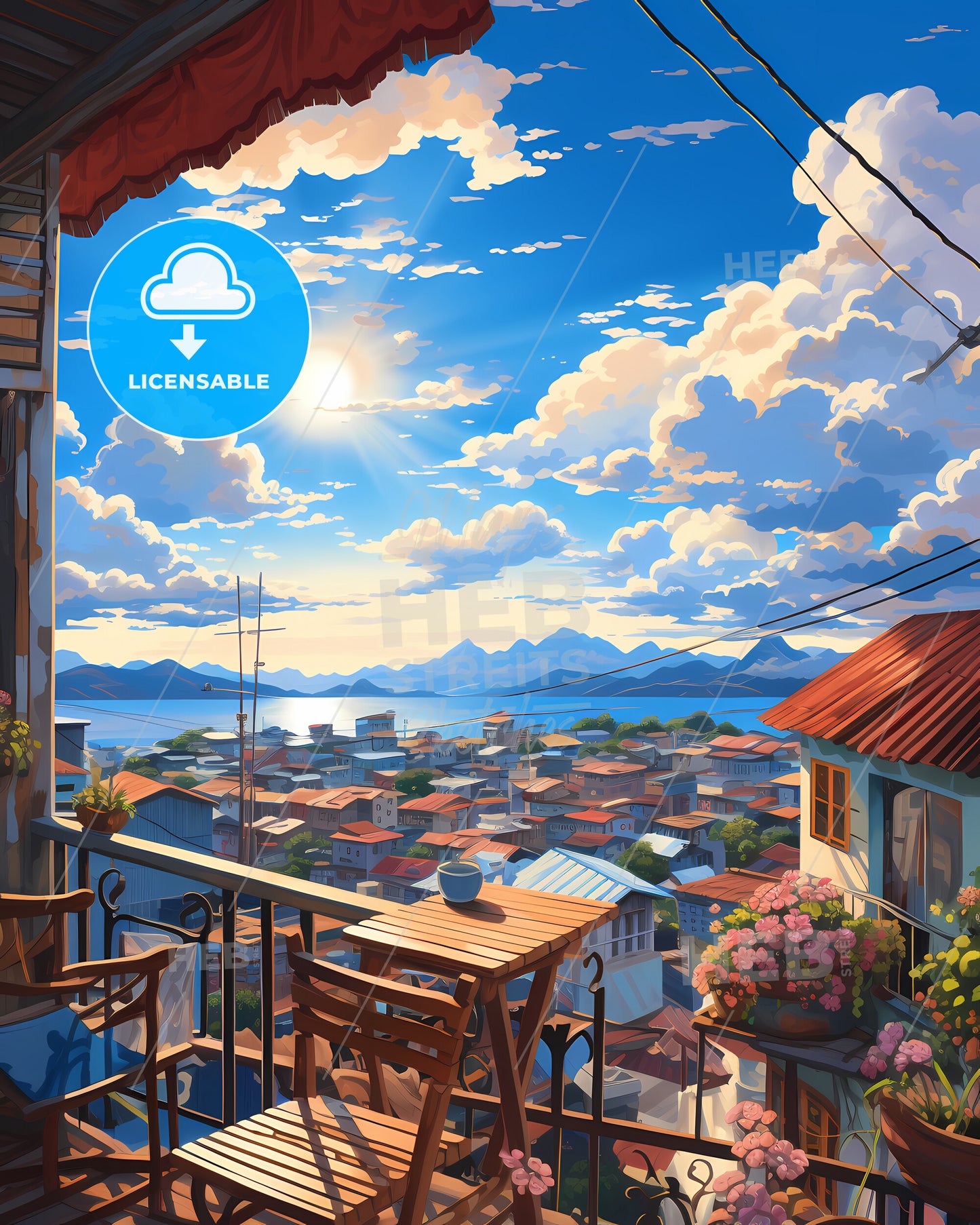 On The Roof Of Palawan, Philippines - A View Of A City From A Balcony