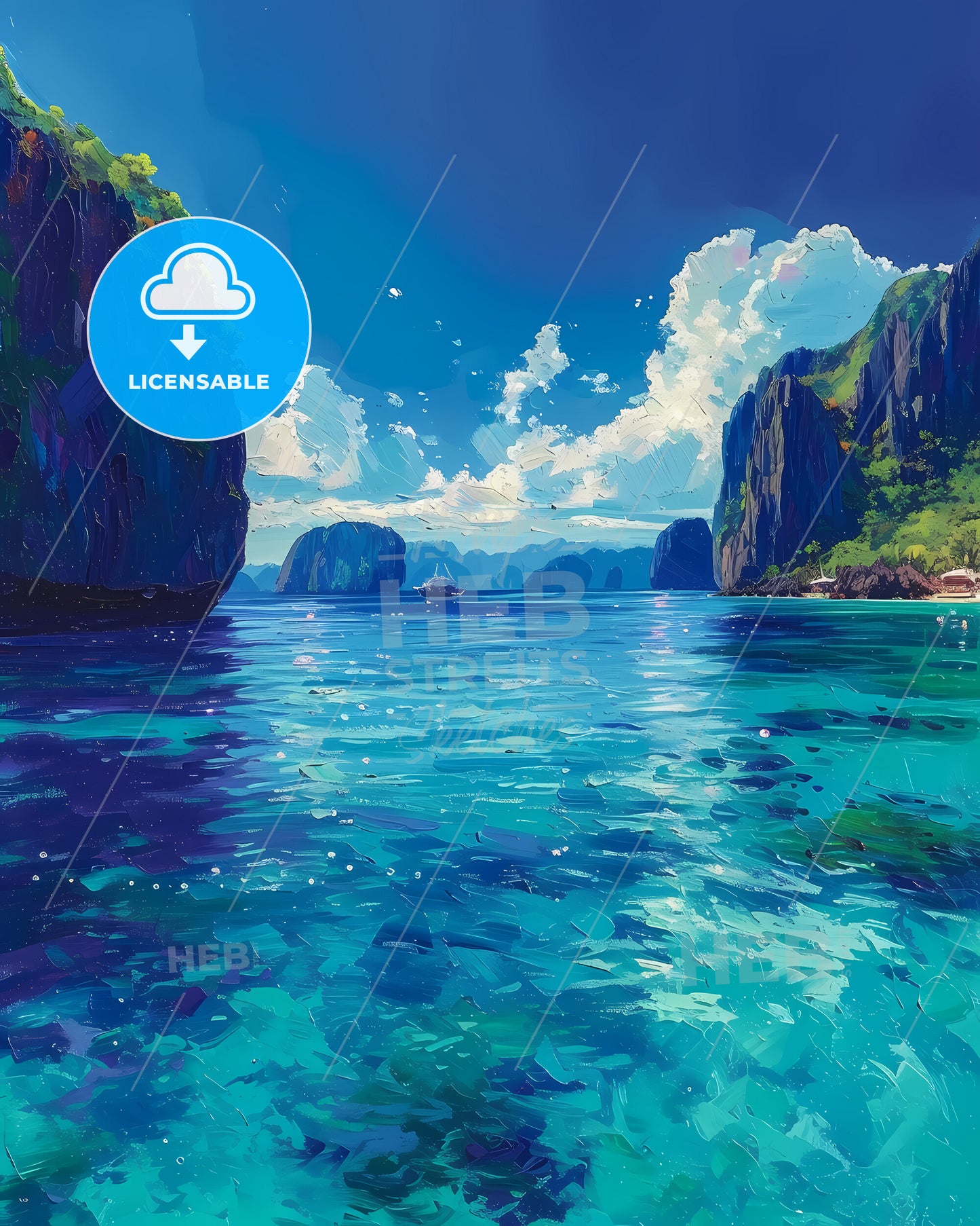 Palawan Lagoons, Philippines - A Body Of Water With Tall Cliffs And A Boat In The Distance