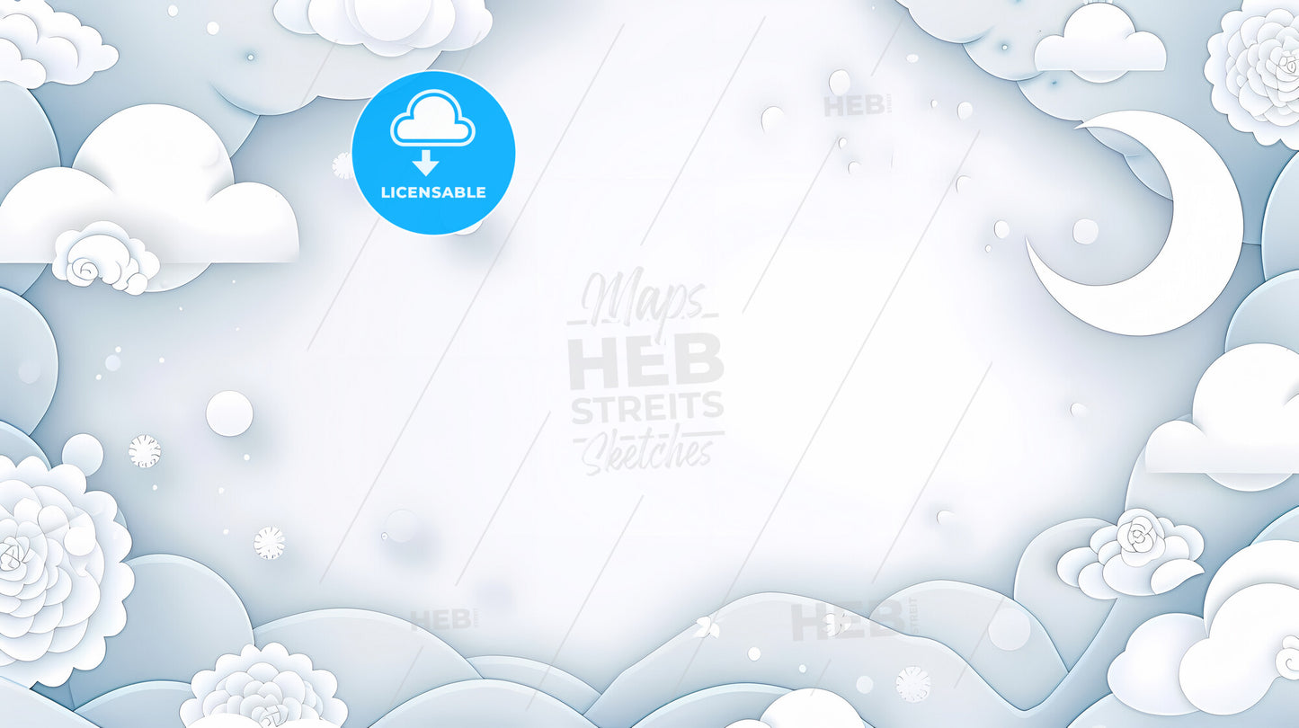 Background, Using One Color In White, Grey, And Light Blue - A White And Gray Landscape With Clouds And Snow